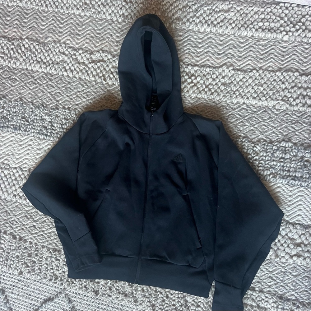 Adidas ZNE Tracksuit Set Women Medium Black Full Zip Hoodie Joggers Athleisure - Picture 3 of 12